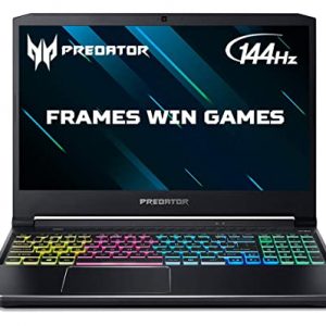 Acer Predator Helios 300 PH315-53 15.6 inch Gaming Laptop (Intel Core i7-10750H, 16GB RAM, 256GB SSD and 1TB HDD, NVIDIA RTX 2060, Full HD 144Hz Display, Windows 10, Black) (Renewed)