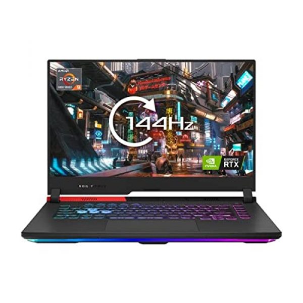 Asus ROG STRIX G15 G513 144Hz Gaming Laptop - AMD Ryzen 7-5800H (8 Cores, 4.4GHz), NVIDIA GeForce RTX 3060, 16GB DDR4, 1TB SSD, WIFI 6 & BT 5.1, Windows 10 Pro – UK RGB Backlit Keyboard (Renewed)