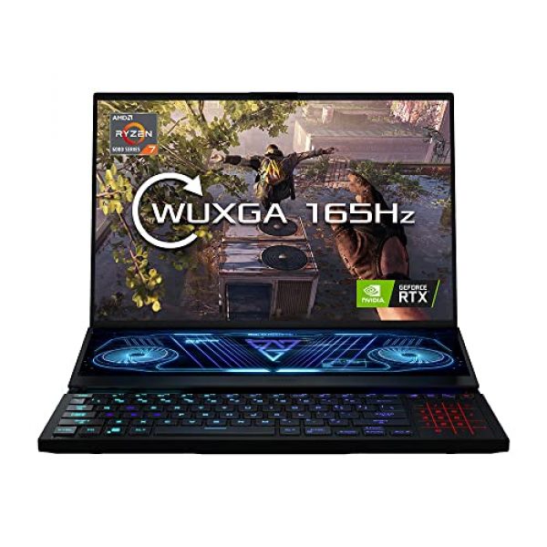 ASUS ROG Zephyrus Duo GX650RW 16" WUXGA 165Hz Dualscreen Gaming Laptop (AMD Ryzen R7-6800H, Nvidia GeForce RTX 3070Ti, 16GB RAM, 2TB SSD, Windows 11), Black