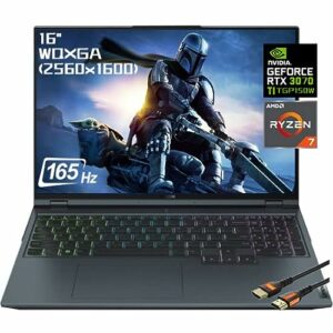 Lenovo Legion 5 Pro 16" Gaming Laptop， 16" WQXGA (2560x1600) 165Hz，AMD Ryzen 7-6800H, 16GB DDR5 RAM, 1TB SSD, RTX 3070 Ti 8GB GDDR6 TGP 150W, Win 11 Home, with HDMI (64GB RAM | 1TB PCIe SSD)