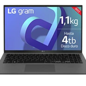LG gram 15Z90Q-G.AA75B Ultralight FHD Laptop, 15 Inch (39.5 cm), 1 kg, 16:9 IPS, Intel EVO i7 12th Gen, Iris Xe, 16GB RAM, 512GB SSD NVMe, Windows 11 Home, T Spanish Eyeback, Silver Colour