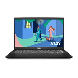 MSI Modern 15 (B12M-027UK) 15.6" FHD Laptop, Latest Intel 12th Gen i5-1235U, Intel Iris Xe Graphics, DDR IV 8GB, 512GB NVMe PCIe SSD, Intel WIFI 6, Windows 11 Home- Classic Black